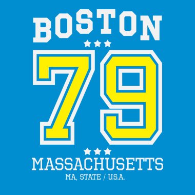 Boston spor takım T-shirt tipografi, vektör çizim
