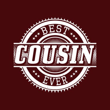 Kuzen en iyi şimdiye kadar T-shirt tipografi, vektör çizim