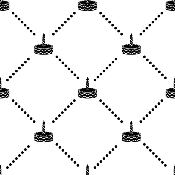 Geburtstagstorte mit Kerzensymbol, Vektor nahtloses Muster — Stockvektor