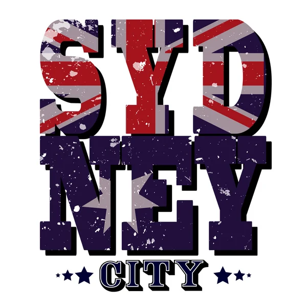 Sydney City T-shirt Typography, Vector Illustration — Stock Vector