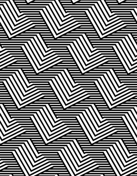 Op Art Design, modello senza cuciture vettoriale a strisce Zig Zag — Vettoriale Stock