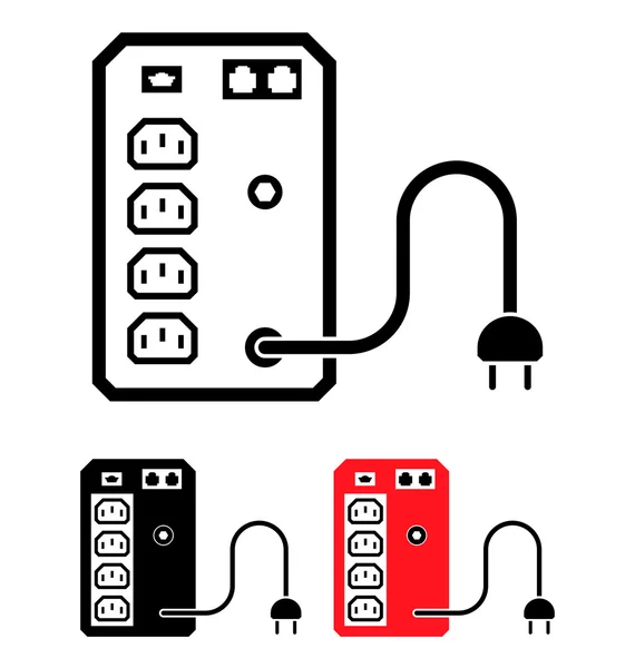 Icono de fuente de alimentación ininterrumpida UPS, ilustración vectorial — Vector de stock