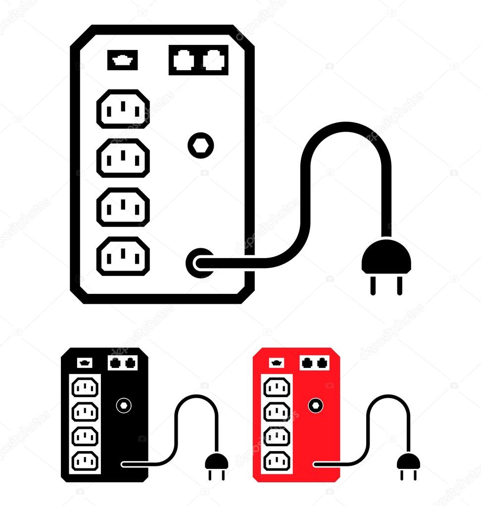 UPS Uninterruptible Power Supply Icon, Vector Illustration