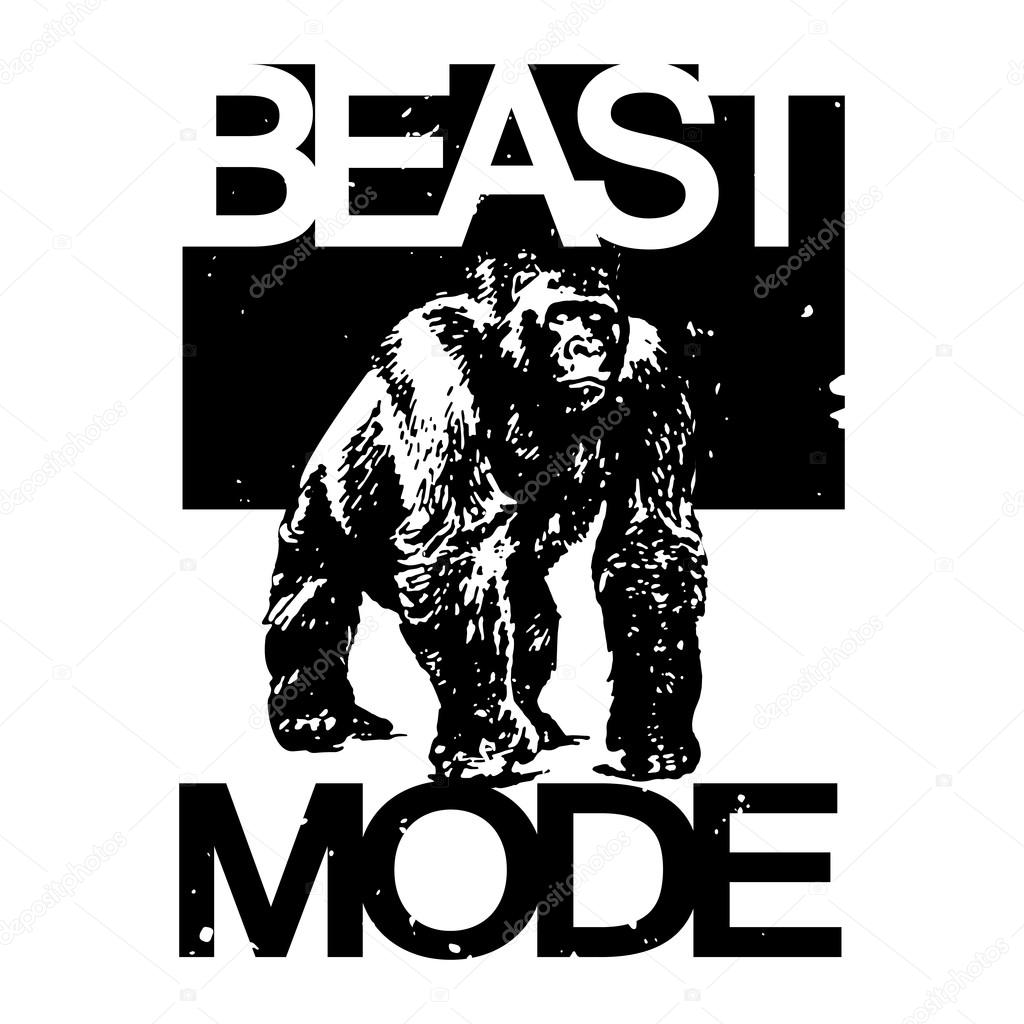 Beast Mode Big Gorilla Monkey T-shirt Design, Vector Illustratio