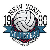 Volleyball College League New YorkT-shirt Typography, Vector Ill