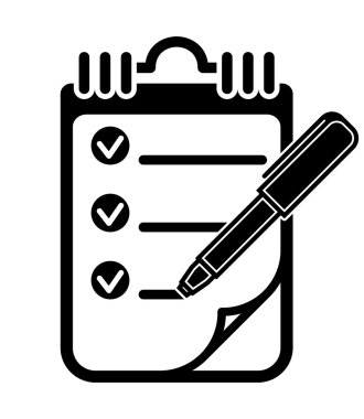 Yapılacaklar listesi panosu kalem simgesi, vektör çizim