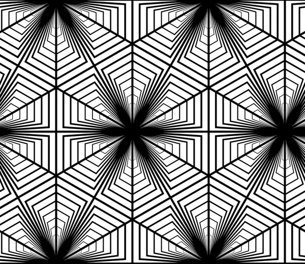 Patrón sin costura vectorial rayado blanco y negro abstracto — Vector de stock