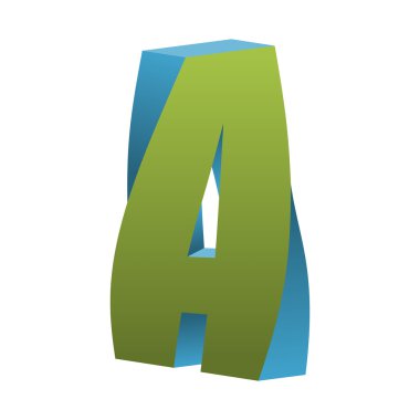 Bükülmüş harf A Logo Simge tasarım şablon öğesi