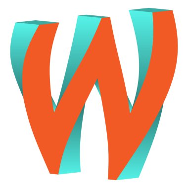 Bükülmüş harf W Logo Simge tasarım şablon öğesi