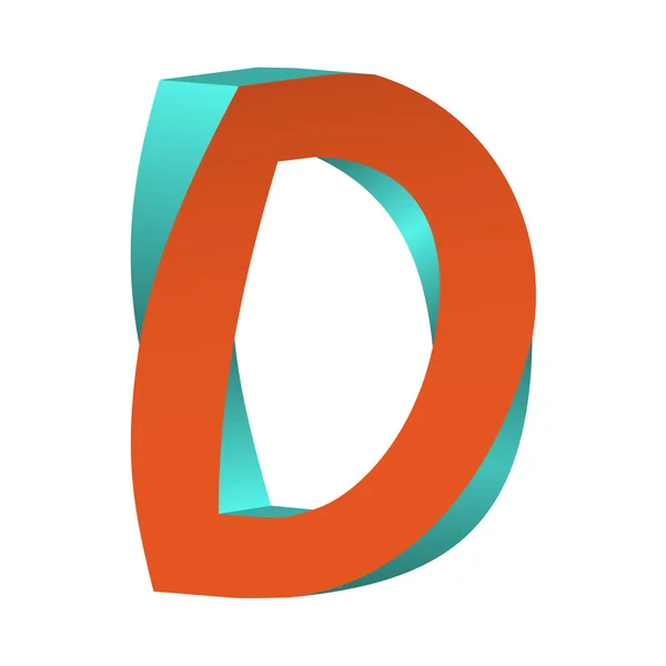 Verdrehter Buchstabe d logo symbol design template element — Stockvektor