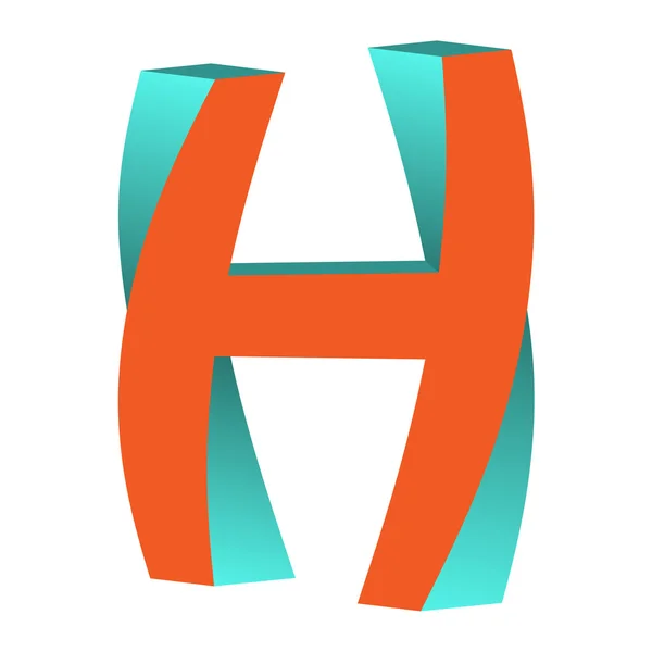 扭曲字母 H 标志图标设计模板元素 — 图库矢量图片