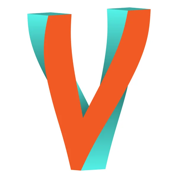 扭曲字母 V 标志图标设计模板元素 — 图库矢量图片