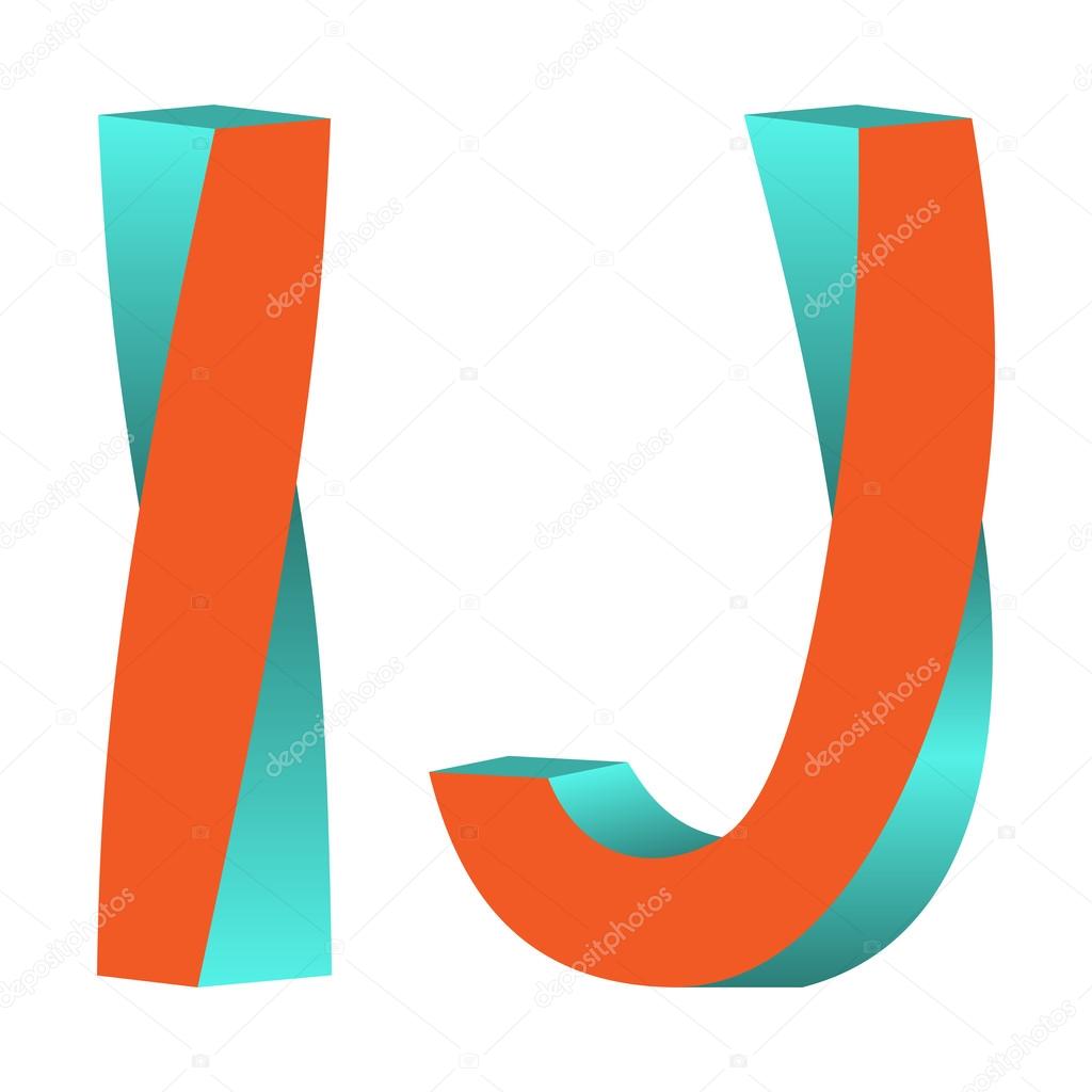 Twisted Letters I, J Logo Icon Design Template Element