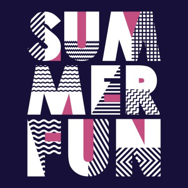 Yaz eğlenceli tişört tipografi, vektör çizim