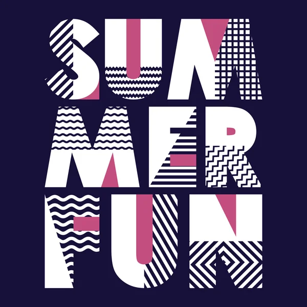 T-shirt Summer Fun Typographie, Illustration vectorielle — Image vectorielle