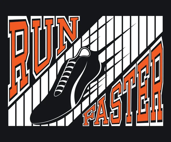 Run Faster T-shirt Typography Graphics, Vector Illu — Stock Vector