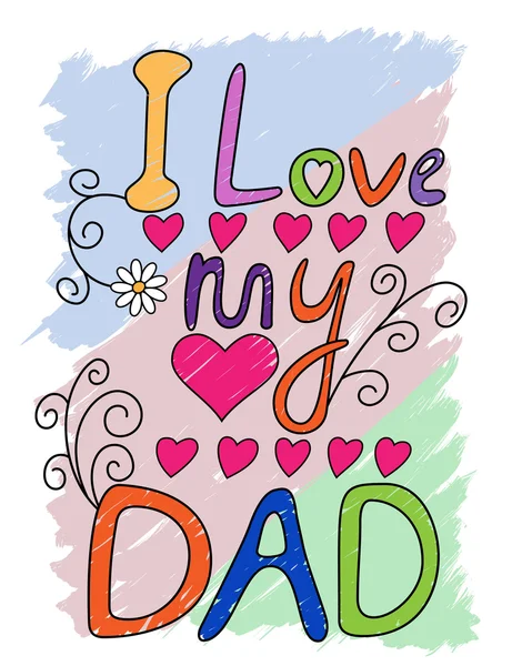 I Love My Dad T-shirt Typography, Vector Illustration — Stock Vector