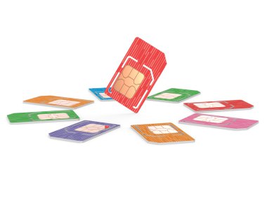 İllüstrasyon çember Sim kartları, Verstion çift boyutlu