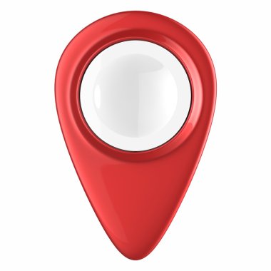 parlak kırmızı konum işaretçisi.