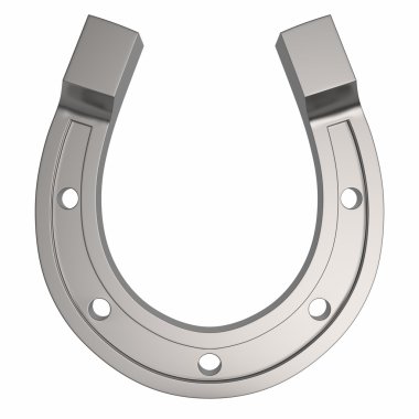 Beyaz bir arka plan üzerinde izole metal at nalı