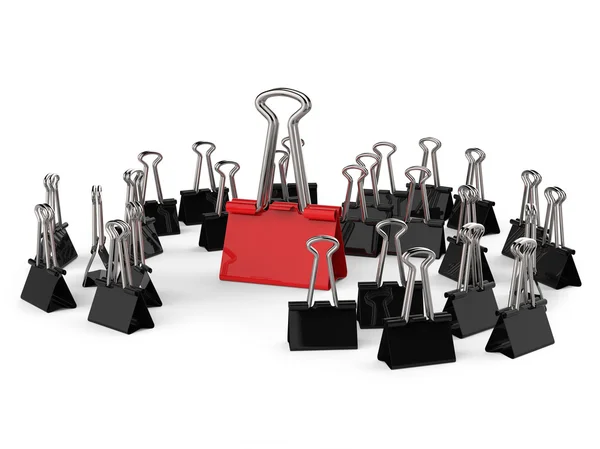 Black and Red Office Clips Row — Stock Photo, Image