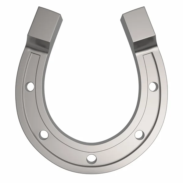 Ferro di cavallo in metallo isolato su fondo bianco — Foto Stock