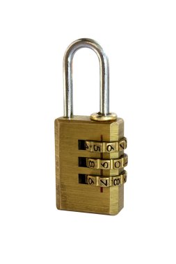 Beyaz arka plan izole metal kod asma kilit