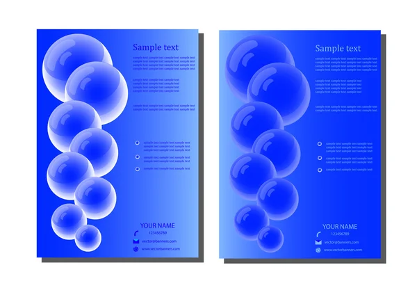 Twee blauwe boekje met glasparels — Stockvector