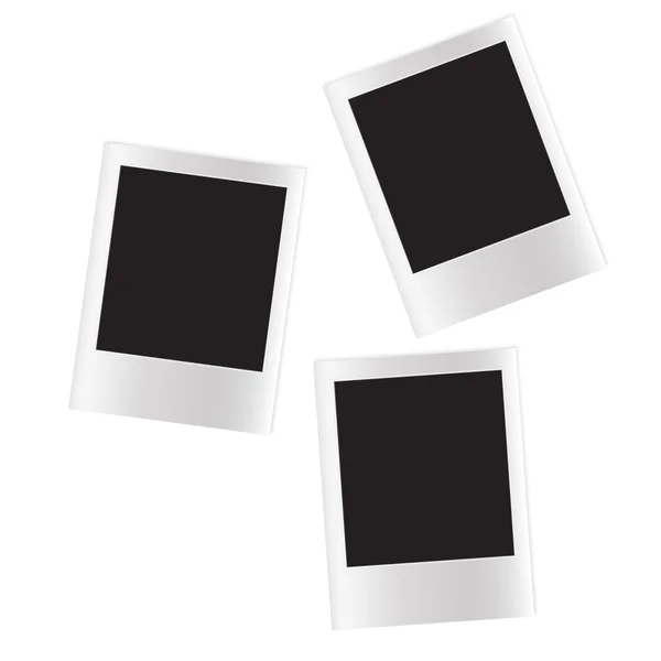 Three isolated blank photos on a white background — Stock Vector