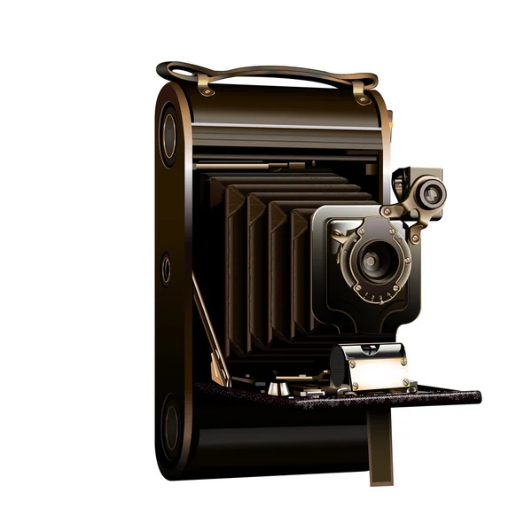 Изолированная старая камера, расширяемая на белом фоне — стоковый вектор