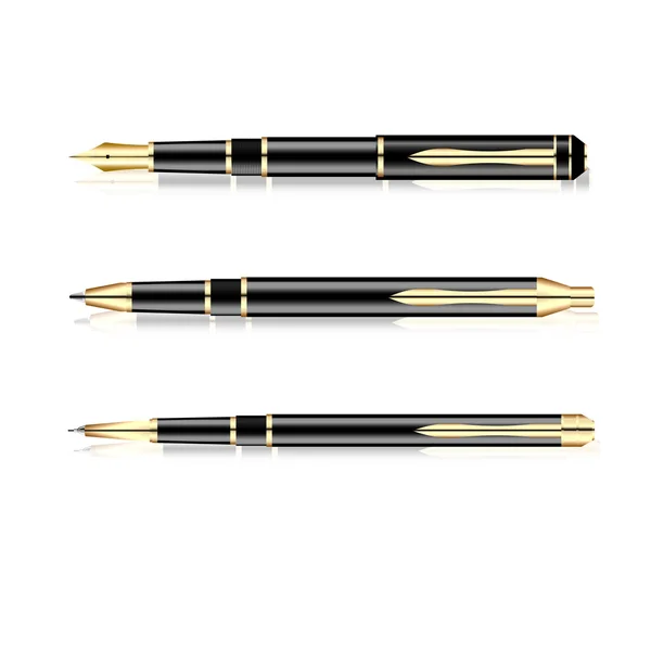 Plumas lápiz automático aislado sobre fondo blanco — Vector de stock