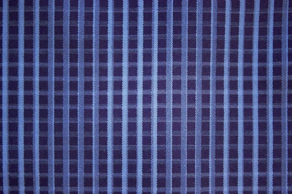 Background blue checkered cloth coarse cotton — Stock Photo, Image
