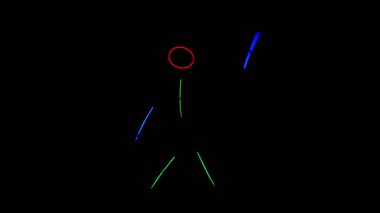 Karanlıkta elini sallayan çok renkli neon adam. Neon çubuk elbise 4k