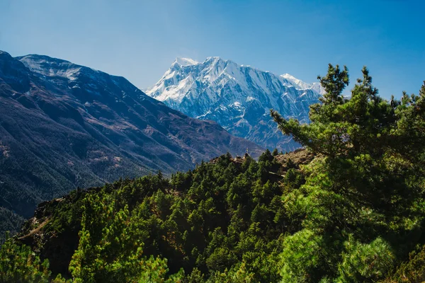 Ismarlayarak Annapurna dağ Nepal giden yolda. Annapurna yürüyüş yolu — Stok fotoğraf