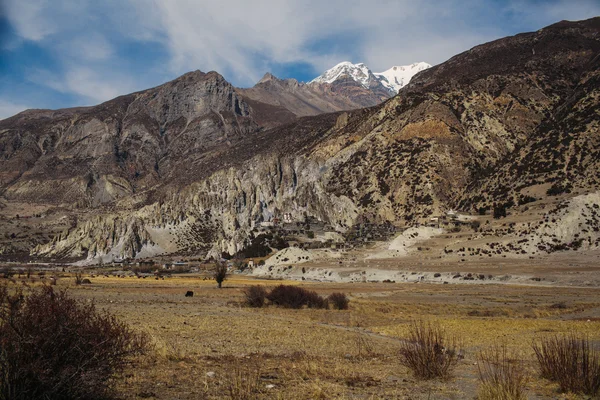 Malebný pohled na cestě k Annapurna hory. Annapurna pěší cestu. — Stock fotografie