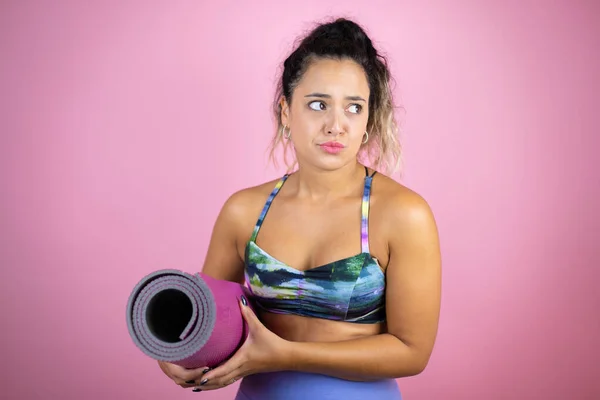 Jonge Mooie Vrouw Dragen Sportkleding Het Houden Van Een Splinter — Stockfoto