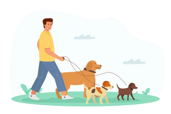 Genç yakışıklı bir adam bir köpekle yürür. Evcil hayvanlarıyla vakit geçirip eğleniyor..