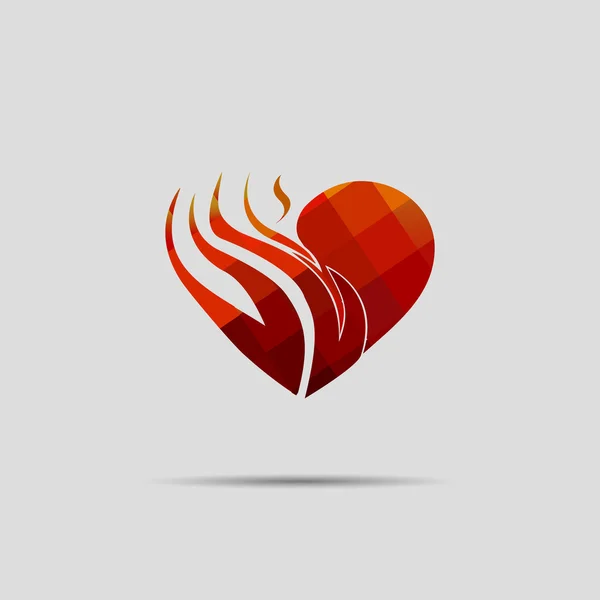 Пламенное сердце — стоковый вектор