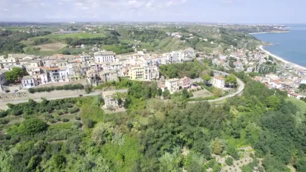 San Vito Chietino in Abruzzo, Italy, Aerial View — Stock Video