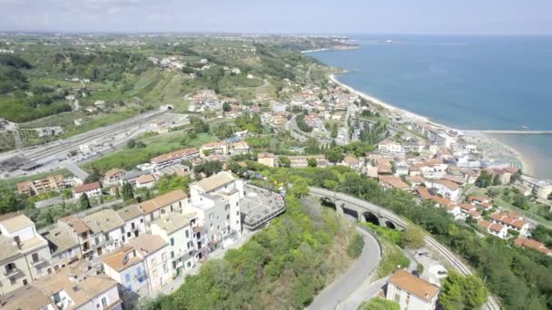 San Vito Chietino in Abruzzo, Italy, Aerial View — стокове відео