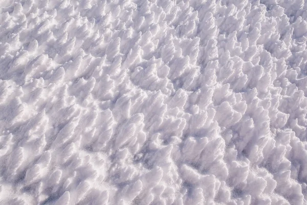 Textura Las Heladas Nieve Durante Soleado Día Invierno — Foto de Stock