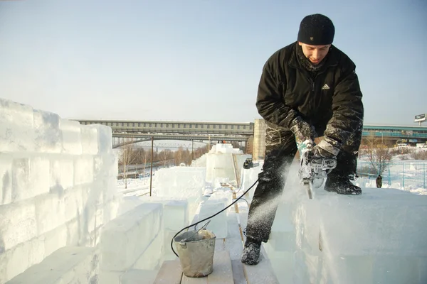Winter fishing in Russia — Stock Photo, Image