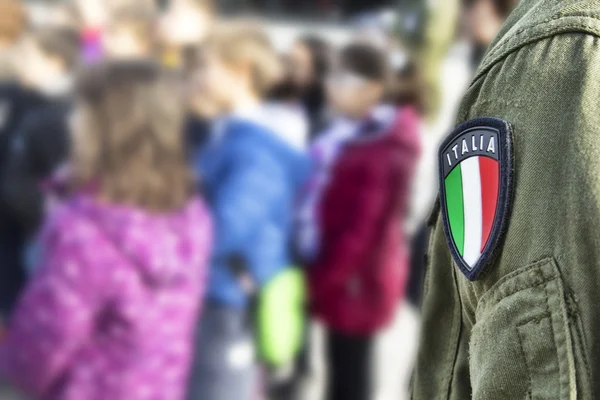 Italian flag badge — Stock Photo, Image