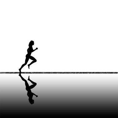 Koşan kadın silueti