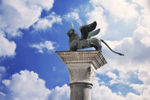 A Szent Márk tér Velence oroszlán Stock Kép