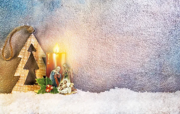 Nativity under Snow Royalty Free Stock Photos