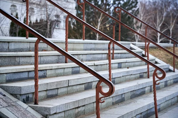 Escaliers Avec Mains Courantes Gros Plan Menant — Photo