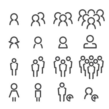 people line icon set clipart