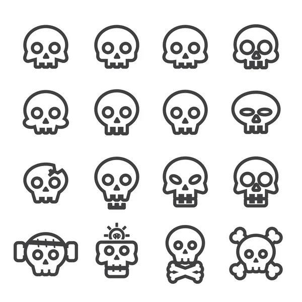 Skull icon set.line vector. — Stock Photo, Image