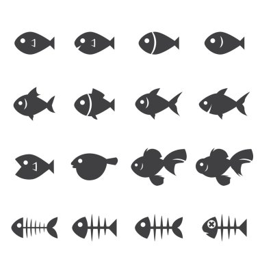 Balık simgesi set.vector eps10.
